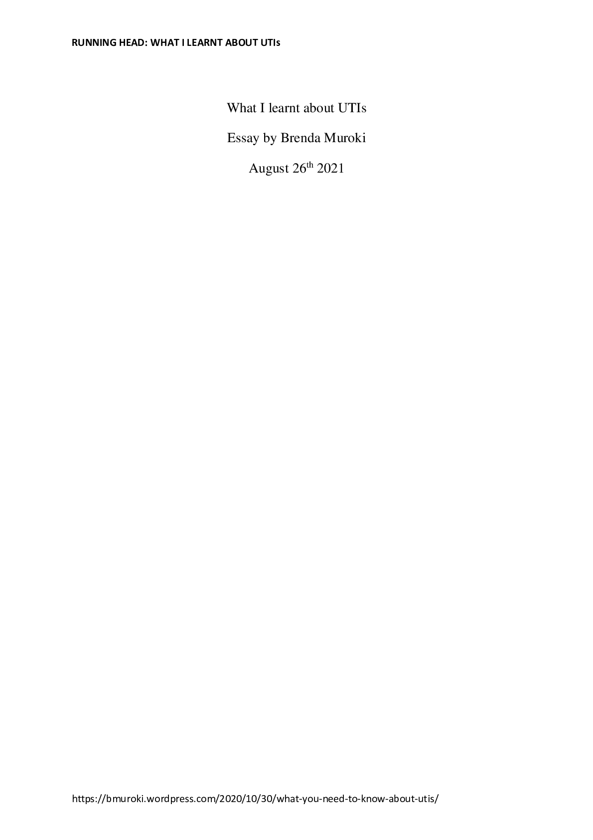 Preview image for (Essay) What I learnt about UTIs - TOP RATED